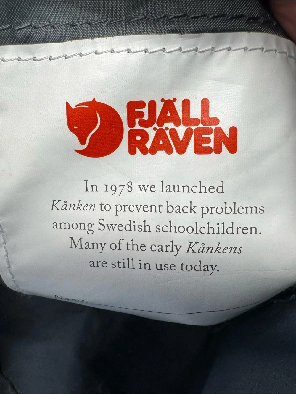Fjallraven Kanken Mini Backpack - Grey with Red Logo